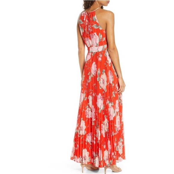 NWT Eliza J floral accordion pleated maxi dress. - Picture 3 of 15